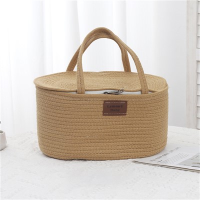 Košara za shranjevanje iz bombažne vrvi s pokrovom